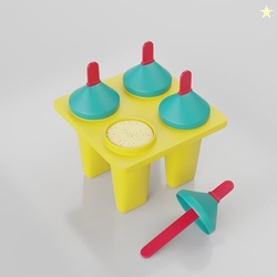 CLAZKIT PLASTIC 4 CAVITY REUSABLE ICE POP MAKERS, HOMEMADE POPSICLE/FR
