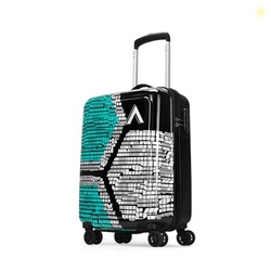 Aristocrat Bruce Cabin Trolley Bag 54cm | Small | Hard Luggage | Smooth 8-Wheel Suitcase | Secure Combination Lock with Sturdy Zipper | Full Fabric Convipack | 3-Year Warranty (Blue)