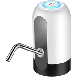 ESPERO Water Dispenser Pump for 20 Litre Bottle, Automatic Water Dispenser with Led Smart Touch Digital Display, Rechargeable Battery, Foldable Water Bottle Pump 1200Mah (White + Silver)