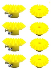 INVENTO 8pcs 3D Printed Plastic Bevel Gear 16 Teeth, 43mm dia, 10mm Width, 5mm hole for DIY Projects