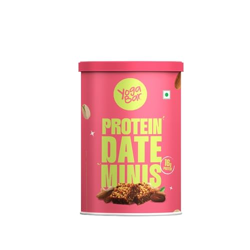 Yogabar Protein Date Bites Minis  3g Protein each, No Refined Sugar, Dates & Nuts Snack  200g Pack (10 x 20g)