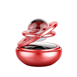AutoBizarre Metal Body Solar Powered Rotating Red Solar Crystal Car Air Freshener Car Dashboard Accessory For Car Interior Decoration For All Cars, Aerosol, Pack Of 1