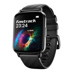 Fastrack Volt S1 Smart Watch for Man and Women Latest with 1.83  Display, Silicone Strap, BT Calling, 100+ Sports Modes, Heart Rate, SpO2, IP68, Ideal Smartwatch for Boys and Girls (Black)