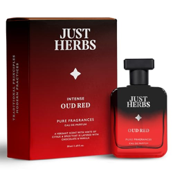 Just Herbs Intense Oud Red EDP Perfume Spray for Men, Long Lasting Up 