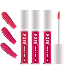 FOPE Ultra Smooth Liquid Matte Lipstick Combo Set of 3 For Women/Girls, Waterproof-ULS2053