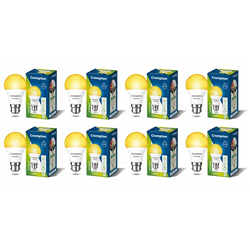 Crompton Dyna Ray 9W Round B22 LED Warm White Pack of 8