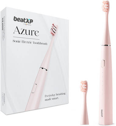 beatXP Azure Sonic Waterproof | 2 min Automatic Timer | 5 Smart Modes Rechargeable Electric Toothbrush(Pink)