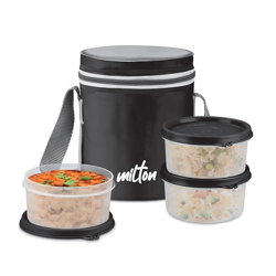 MILTON Softline Foodie Tiffin Insulated Lunch Box, Set of 3, (280 ml E