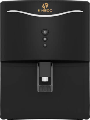 Kinsco Aqua Curvv ISI Mark Copper Zinc Alkaline Mineral RO 8 L RO + UF + UV + Copper + Alkaline + Mineralizer Water Purifier(Black)
