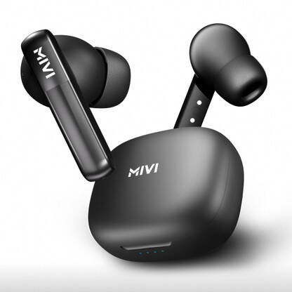 Mivi Duopods K2, 40Hrs PT, HD Call, Fast Charging, 50ms Latency,IPX4, Voice Asst.5.3v Bluetooth(Black, True Wireless)