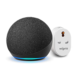 Amazon Echo (4th Gen, Black) Smart Home combo with Wipro 16A Smart Plug