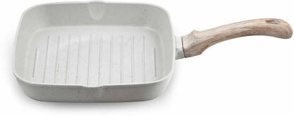 Greenchef Pebble die cast Grill Pan 24 cm diameter 2 L capacity(Stoneware, Aluminium, Non-stick, Induction Bottom)