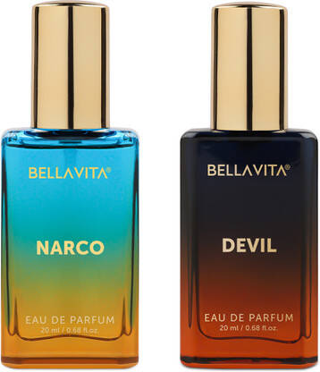BELLAVITA NARCO Perfume & DEVIL Perfume combo|2X20ML|With Citrusy & Woody Notes| Eau de Parfum  -  40 ml(For Men & Women)