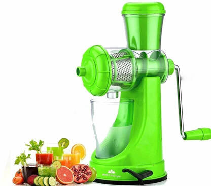 Funel Plastic Plastic Fruit Juicer Juice Making Machine with Steel Handle, Green Hand Juicer Hand Juicer(Green)
