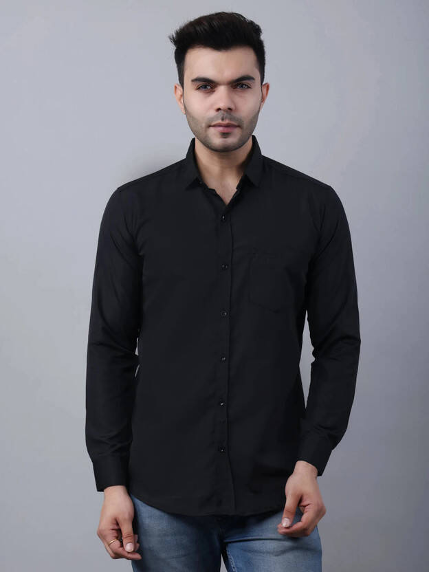 WONSA Men Regular Fit Solid Spread Collar Formal Shirt