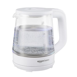 Amazon Basics 1.5 Litre Electric Glass Kettle | 1350W | 360 Swivel Bas