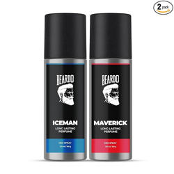 BEARDO Iceman & Maverick Perfume Deo Spray Combo For Men, 150 ml x 2