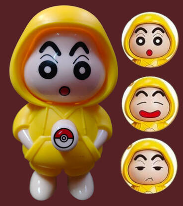 YAYKID Shinchan Cartoon Funny Desk Toy Cute Yellow Hoodie Expression Change Collectible(Yellow)