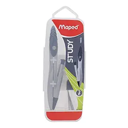 Maped Study Mechanical Pencil Compass (0.5 Mm)|Graphite | Rounder | Rounder compass | Geometry compass | Sturdy and strong performance | Die-Casted for durability