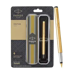 Parker Vector Gold Fountain Pen, 1 Count (Pack of 1) (9000014375)