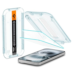 Spigen EZ Fit Tempered Glass Screen Full Screen Protector Guard for iPhone 16 Plus/iPhone 15 Plus (2 Pack)