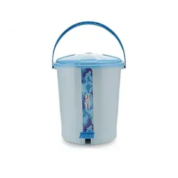 Nayasa Army Pedal Bin- 11.5 Ltrs | Dustbin with Lid | Garbage Waste Bin with Handle | For Kitchen - Bathroom | Strong & Durable | Blue