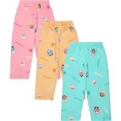 BTfash Unisex Kids Regular Fit PolyCotton Pajama Pants Pack of 3