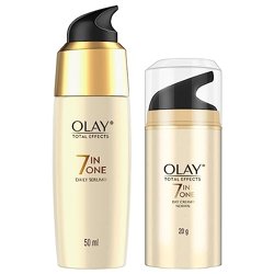 Olay Serum Total Effects 7 in 1, Anti-Ageing Smoothing Serum, 50 ml & Olay Day Cream Total Effects 7 in 1, Anti-Ageing Moisturiser, 20g