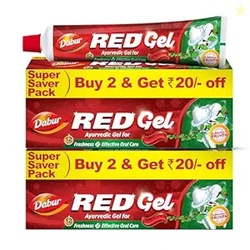 DABUR RED GEL AYURVEDIC TOOTHPASTE - 600G (150G X 4) | REDUCTION IN BA