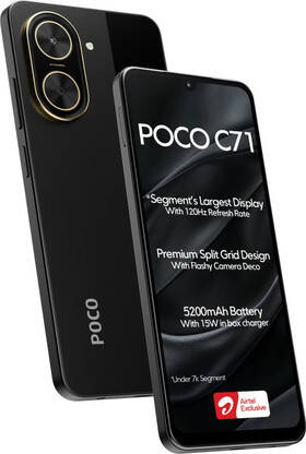 POCO C71  - Locked with Airtel Prepaid (Power Black, 64 GB)(4 GB RAM)