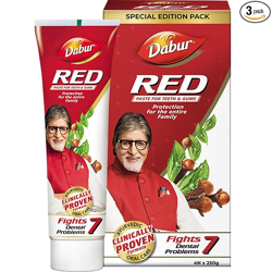 Dabur Red Toothpaste - 750g (250g x 3) | Ayurvedic Paste | Provides Ge