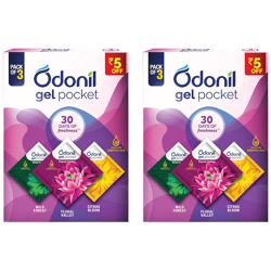 Odonil Gel Pocket Mix - 60g (Pack of 6) (3 new fragrances) | Infused w