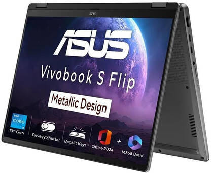 ASUS Vivobook S14 Flip (2025) with Office 2024 + M365 Basic*, Metallic
