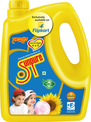 SUNPURE PHYSICALLY REFINED SUNFLOWER OIL CAN (SURAJMUKHI TEL)(2 L)