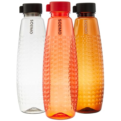 AMAZON BRAND - SOLIMO PLASTIC WATER BOTTLES | SET OF 3 | BREAK PROOF |