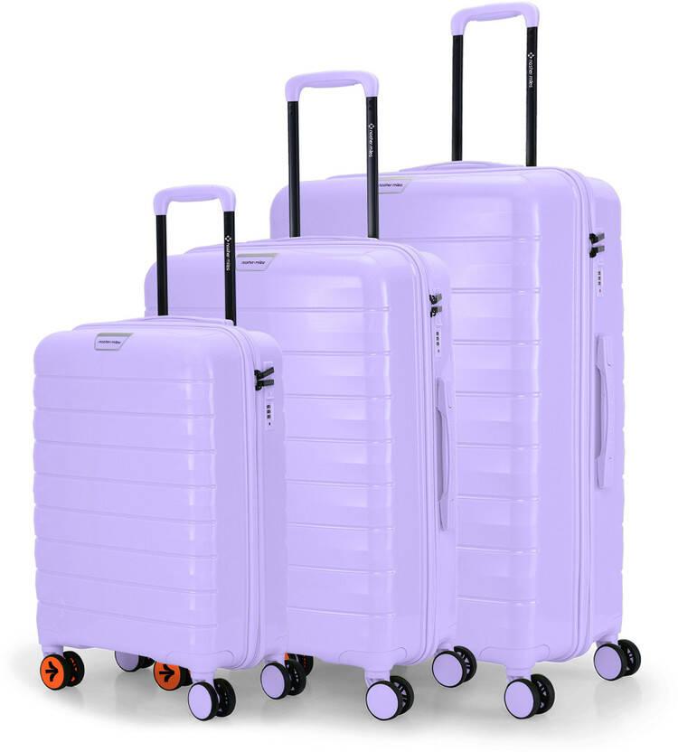 Hard Body Set of 3 Luggage 8 Wheels - Vienna Hard-Sided Polypropylene 