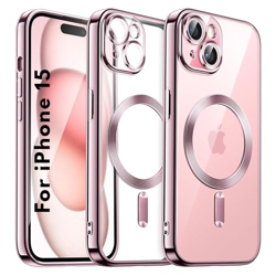 PLUGTECH TPU Designed for iPhone 15 Luxury Electroplating Case [Magnet