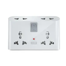 GM 3 Pin 6 AMP Universal Multiplug Travel Adapter with 4 Charging Poin
