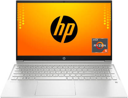 HP Pavilion AMD Ryzen 5 Dual Core 5500U - (8 GB/512 GB SSD/Windows 11 Home) 15-eh1137AU Thin and Light Laptop(15.6 inch, Natural Silver, With MS Office)
