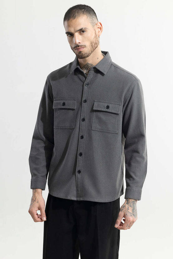 Snitch Men Relaxed Fit Fit Self Design Spread Collar Casual Shirt
