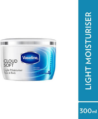 Vaseline CloudSoft LightMoisturiser,100Hours NonSticky Hydration,Ceram