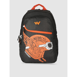 Wildcraft Unisex Black & Orange Printed Backpack