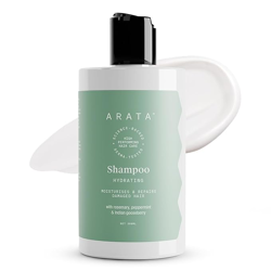Arata Natural Hydrating Hair Shampoo (300ML) for Soft, Smooth Hair | Paraben and Sulphate Free for Damage Repair & Moisturization | Reduces Frizz, Split Ends with Ginkgo, Ginger & Indian Gooseberry