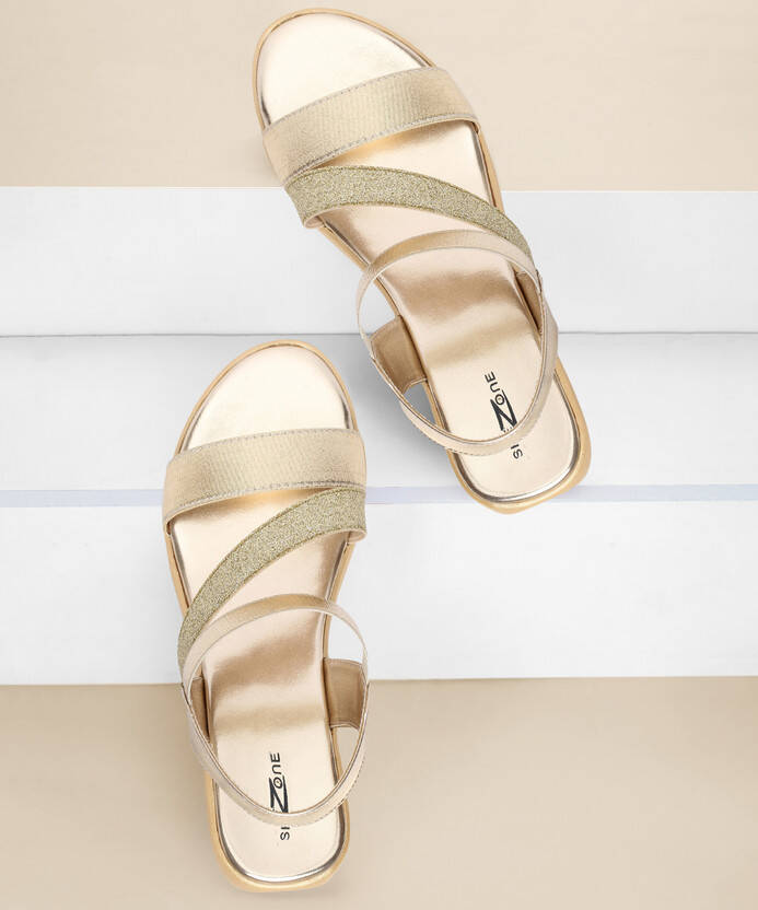 Shezone Women Wedges Sandal(Gold , 7)