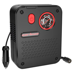 CARTMAN Air Compressor Portable Tire Inflator, Electric Air Pump with Pressure Gauge for Car Tire, Bike, Ball & Other Inflatables, Black