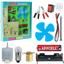 Electronic Spices Science Experiment Kit  for Kids, STEM Kit, Electric Circuit Kit with Motor Fan Toy, DIY Kit for Students, Science Experiment Kit