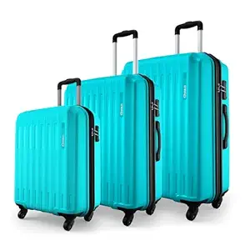 Safari Polypropylene 360 Degree Genius Alley Set Of 3 (Cabin + Medium + Large) Trolley Bags Hard Case, 4 Wheels, 360 Wheeling Luggage, Travel Bag, Suitcase For Travel, Scuba Blue