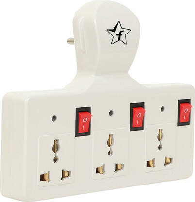 Flipkart SmartBuy Multi Socket Universal Multiplug With 3 Sockets 3 Switches & 3 Led Indicators 3 Socket Extension Boards(Beige, 0 m)