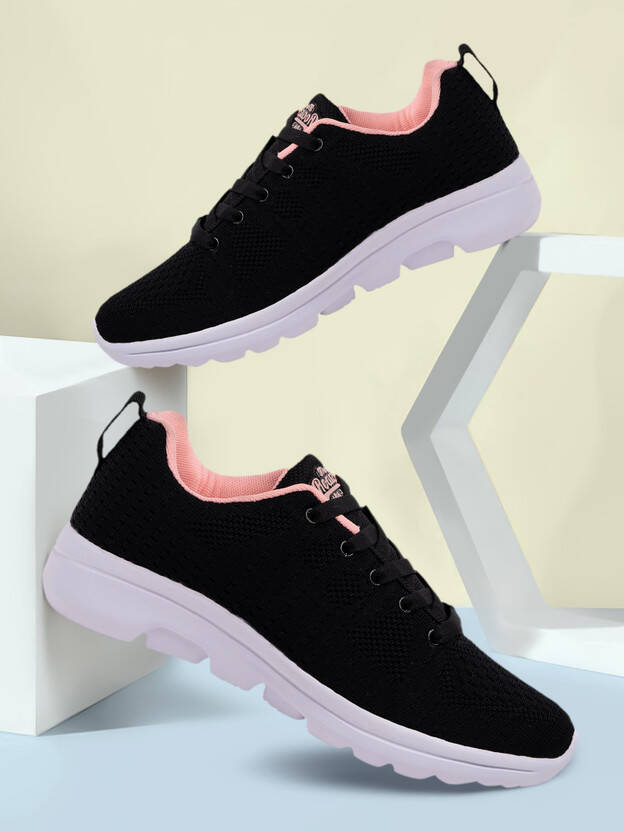 Roadster Women Lightweight Comfortable Running Training Sports Shoes For Girls Running Shoes For Women(Pink, Black , 7)