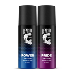Beardo Power & Pride Perfume Body Spray 150ml x 2 (Set of 2) Get compliments with Long lasting Fougere, Aromatic Deodorant | Gift For Brother | Gift For Friends
